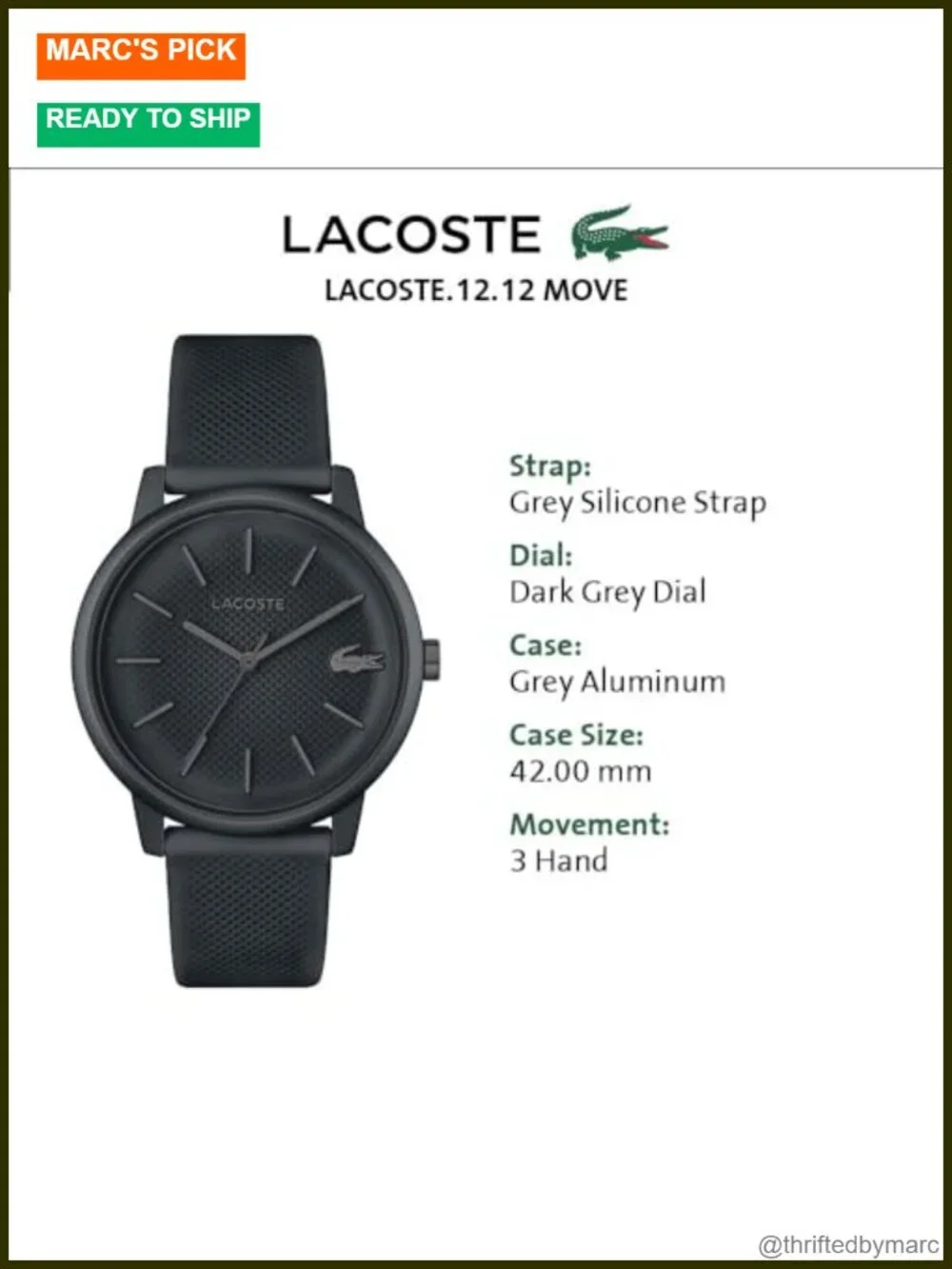 Men's Quartz Wrist Watch with Aluminum Case and Silicone Strap